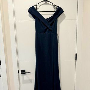Lulu's Off The Shoulder Maxi Dress, Navy Blue, XS